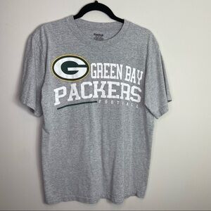 Reebok Green Bay‎ Packers gray shirt sleeve t shirt cotton blend size medium